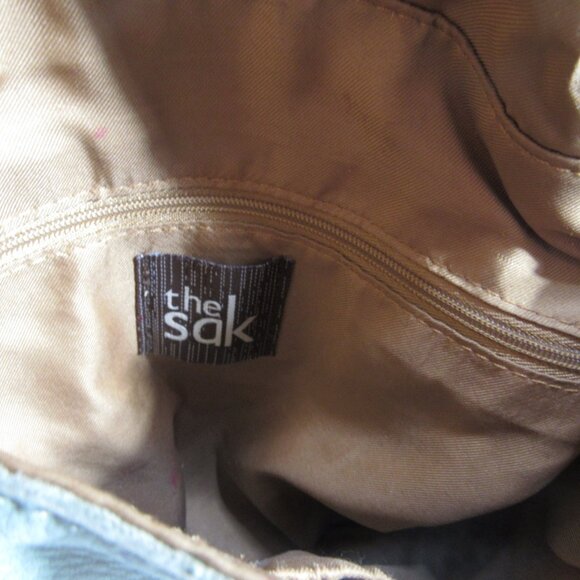 THE SAK, LEATHER SHOULDER BAG, AQUA BLUE, SHOULDER/CROSS-BODY STUDDED - Picture 7 of 9